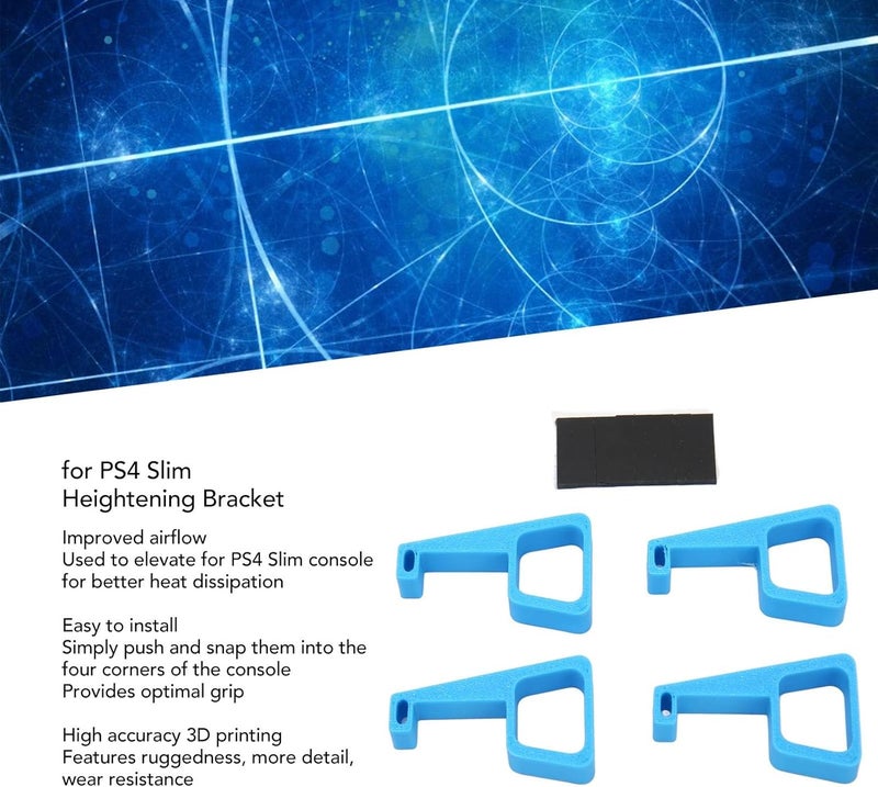 ciciglow Bracket for Slim, 4PCS Console Horizontal Holder Game Machine Cooling Legs with Anti Slip Pads, Heightening Bracket for Slim, for Better Heat Dissipation (Blue) - Image 3